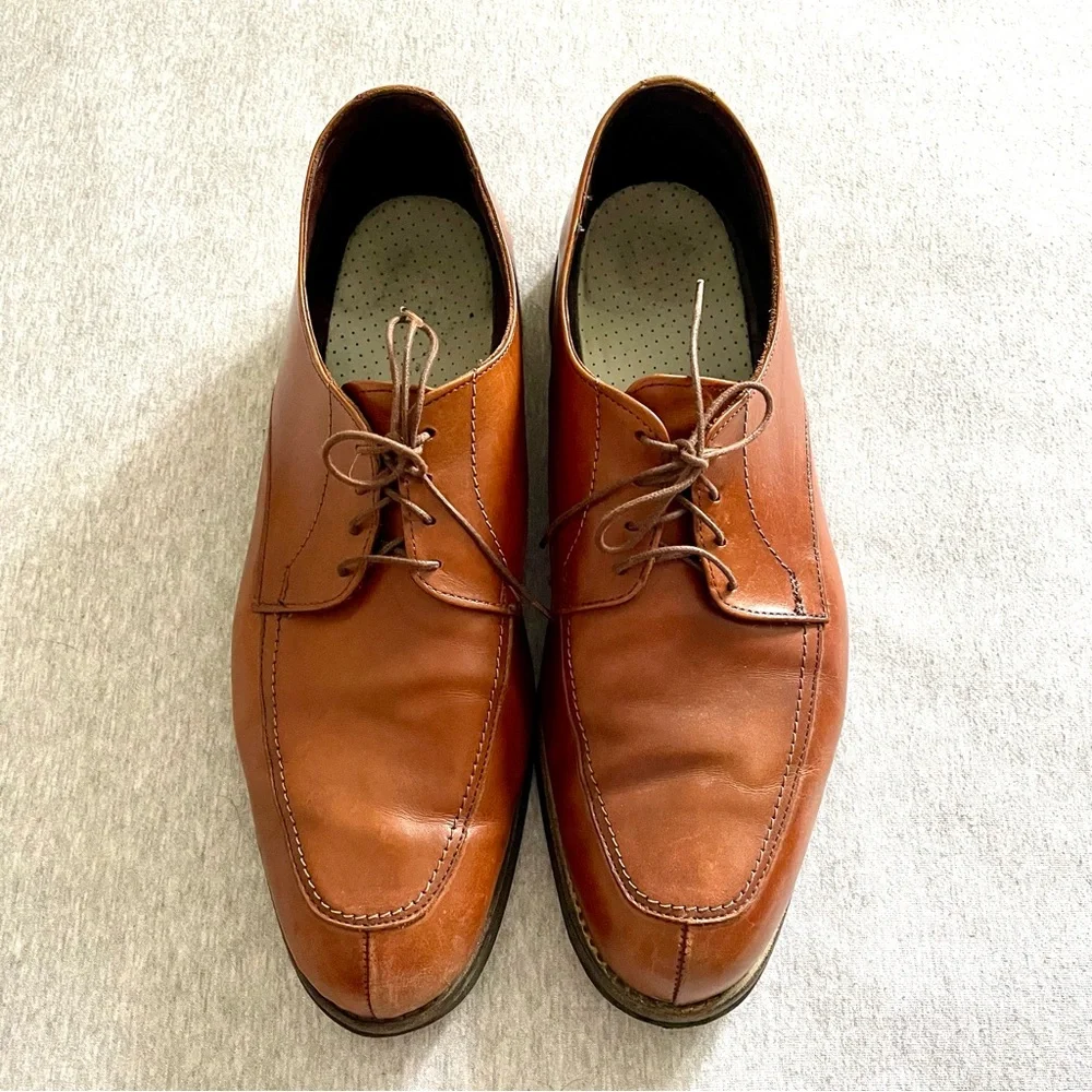Allen Edmonds Wilbert Size 15D Cognac Leather Oxford Lace Up Dress Shoe